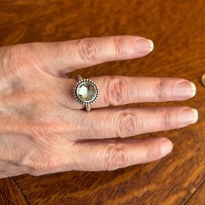 Pandora Sterling  Silver Ring with Green Amethyst